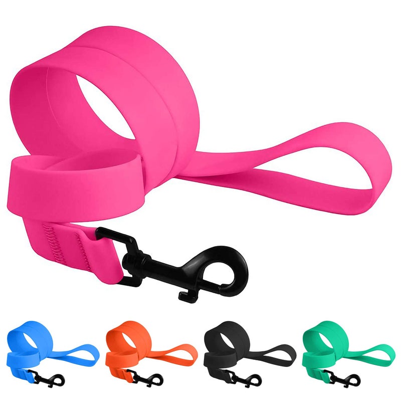CollarDirect Waterproof Dog Leash Small Medium Large Durable Pet Leashes for Walking Training Running Pink Black Blue Orange Green (L, Pink) - Image 1